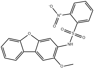 N-(2-methoxydibenzofuran-3-yl)-2-nitrobenzenesulfonamide Struktur