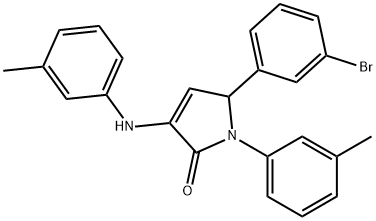 2-(3-bromophenyl)-4-(3-methylanilino)-1-(3-methylphenyl)-2H-pyrrol-5-one Struktur