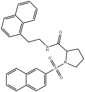 N-(2-naphthalen-1-ylethyl)-1-naphthalen-2-ylsulfonylpyrrolidine-2-carboxamide Struktur