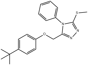 3-[(4-tert-butylphenoxy)methyl]-5-methylsulfanyl-4-phenyl-1,2,4-triazole Struktur