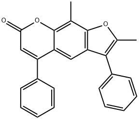 2,9-dimethyl-3,5-diphenylfuro[3,2-g]chromen-7-one Struktur