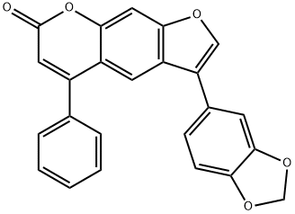 3-(1,3-benzodioxol-5-yl)-5-phenylfuro[3,2-g]chromen-7-one Struktur