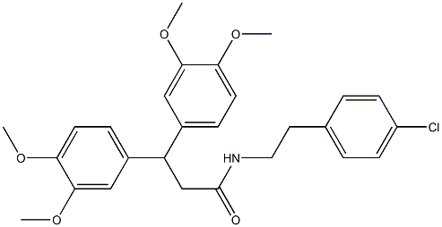 N-[2-(4-chlorophenyl)ethyl]-3,3-bis(3,4-dimethoxyphenyl)propanamide Struktur