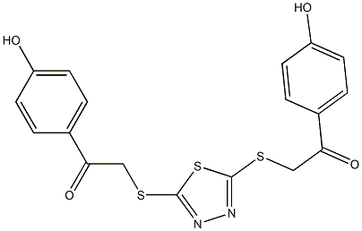 1-(4-hydroxyphenyl)-2-[[5-[2-(4-hydroxyphenyl)-2-oxoethyl]sulfanyl-1,3,4-thiadiazol-2-yl]sulfanyl]ethanone Struktur