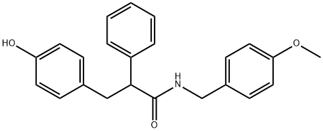 3-(4-hydroxyphenyl)-N-[(4-methoxyphenyl)methyl]-2-phenylpropanamide Struktur