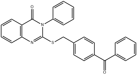 2-[(4-benzoylphenyl)methylsulfanyl]-3-phenylquinazolin-4-one Struktur