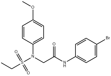 N-(4-bromophenyl)-2-(N-ethylsulfonyl-4-methoxyanilino)acetamide Struktur