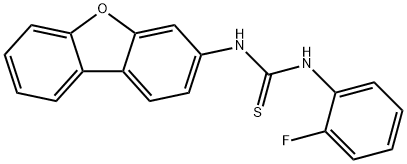 1-dibenzofuran-3-yl-3-(2-fluorophenyl)thiourea Struktur