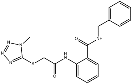 N-benzyl-2-[[2-(1-methyltetrazol-5-yl)sulfanylacetyl]amino]benzamide Struktur