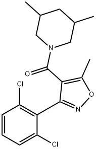 [3-(2,6-dichlorophenyl)-5-methyl-1,2-oxazol-4-yl]-(3,5-dimethylpiperidin-1-yl)methanone Struktur