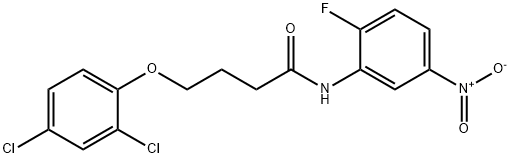 4-(2,4-dichlorophenoxy)-N-(2-fluoro-5-nitrophenyl)butanamide Struktur