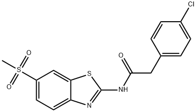 2-(4-chlorophenyl)-N-(6-methylsulfonyl-1,3-benzothiazol-2-yl)acetamide Struktur