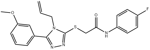 N-(4-fluorophenyl)-2-[[5-(3-methoxyphenyl)-4-prop-2-enyl-1,2,4-triazol-3-yl]sulfanyl]acetamide Struktur