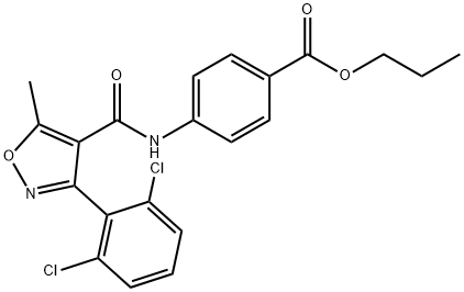 propyl 4-[[3-(2,6-dichlorophenyl)-5-methyl-1,2-oxazole-4-carbonyl]amino]benzoate Struktur