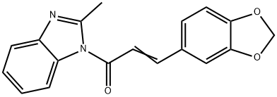 (E)-3-(1,3-benzodioxol-5-yl)-1-(2-methylbenzimidazol-1-yl)prop-2-en-1-one Struktur