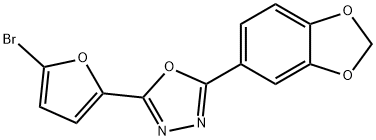 2-(1,3-benzodioxol-5-yl)-5-(5-bromofuran-2-yl)-1,3,4-oxadiazole Struktur