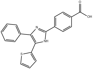 4-(4-phenyl-5-thiophen-2-yl-1H-imidazol-2-yl)benzoic acid Struktur