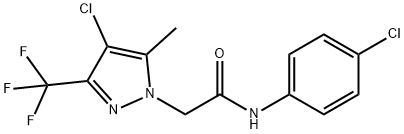 2-[4-chloro-5-methyl-3-(trifluoromethyl)pyrazol-1-yl]-N-(4-chlorophenyl)acetamide Struktur