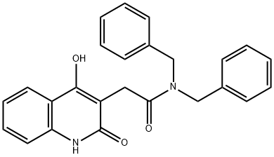 N,N-dibenzyl-2-(4-hydroxy-2-oxo-1H-quinolin-3-yl)acetamide Struktur