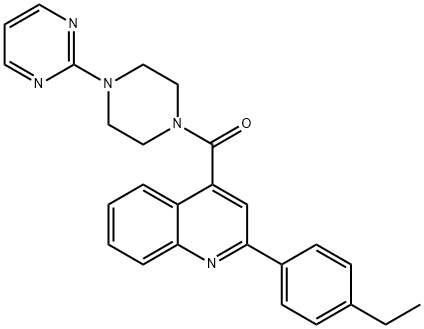 [2-(4-ethylphenyl)quinolin-4-yl]-(4-pyrimidin-2-ylpiperazin-1-yl)methanone Struktur