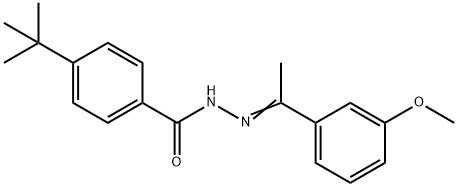 4-tert-butyl-N-[(E)-1-(3-methoxyphenyl)ethylideneamino]benzamide Struktur