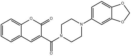 3-[4-(1,3-benzodioxol-5-yl)piperazine-1-carbonyl]chromen-2-one Struktur