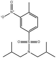 4-methyl-N,N-bis(2-methylpropyl)-3-nitrobenzenesulfonamide Struktur