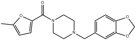 [4-(1,3-benzodioxol-5-ylmethyl)piperazin-1-yl]-(5-methylfuran-2-yl)methanone Struktur