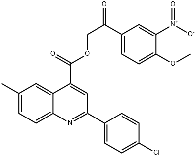 [2-(4-methoxy-3-nitrophenyl)-2-oxoethyl] 2-(4-chlorophenyl)-6-methylquinoline-4-carboxylate Struktur