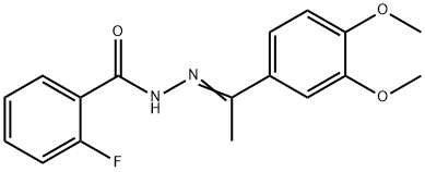 N-[(E)-1-(3,4-dimethoxyphenyl)ethylideneamino]-2-fluorobenzamide Struktur