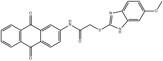 N-(9,10-dioxoanthracen-2-yl)-2-[(6-methoxy-1H-benzimidazol-2-yl)sulfanyl]acetamide Struktur