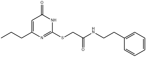 2-[(4-oxo-6-propyl-1H-pyrimidin-2-yl)sulfanyl]-N-(2-phenylethyl)acetamide Struktur