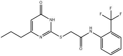 2-[(4-oxo-6-propyl-1H-pyrimidin-2-yl)sulfanyl]-N-[2-(trifluoromethyl)phenyl]acetamide Struktur