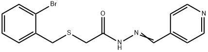 2-[(2-bromophenyl)methylsulfanyl]-N-[(E)-pyridin-4-ylmethylideneamino]acetamide Struktur