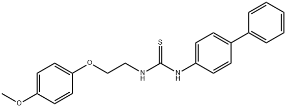 1-[2-(4-methoxyphenoxy)ethyl]-3-(4-phenylphenyl)thiourea Struktur