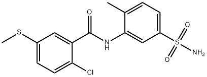 2-chloro-N-(2-methyl-5-sulfamoylphenyl)-5-methylsulfanylbenzamide Struktur