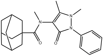 N-(1,5-dimethyl-3-oxo-2-phenylpyrazol-4-yl)-N-methyladamantane-1-carboxamide Struktur