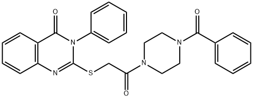 2-[2-(4-benzoylpiperazin-1-yl)-2-oxoethyl]sulfanyl-3-phenylquinazolin-4-one Struktur