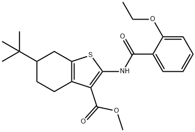 methyl 6-tert-butyl-2-[(2-ethoxybenzoyl)amino]-4,5,6,7-tetrahydro-1-benzothiophene-3-carboxylate Struktur