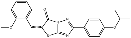 (5Z)-5-[(2-methoxyphenyl)methylidene]-2-(4-propan-2-yloxyphenyl)-[1,3]thiazolo[3,2-b][1,2,4]triazol-6-one Struktur