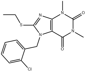 7-[(2-chlorophenyl)methyl]-8-ethylsulfanyl-1,3-dimethylpurine-2,6-dione Struktur