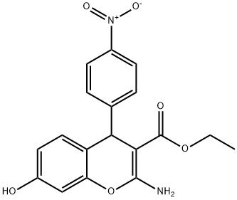 ethyl 2-amino-7-hydroxy-4-(4-nitrophenyl)-4H-chromene-3-carboxylate Struktur