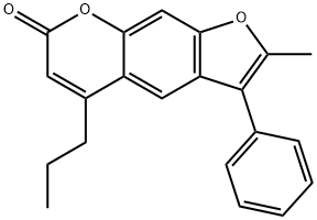 2-methyl-3-phenyl-5-propylfuro[3,2-g]chromen-7-one Struktur