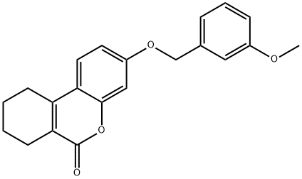 3-[(3-methoxyphenyl)methoxy]-7,8,9,10-tetrahydrobenzo[c]chromen-6-one Struktur