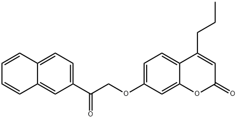 7-(2-naphthalen-2-yl-2-oxoethoxy)-4-propylchromen-2-one Struktur