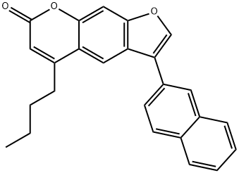 5-butyl-3-naphthalen-2-ylfuro[3,2-g]chromen-7-one Struktur