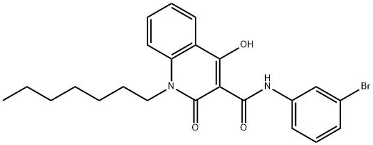 N-(3-bromophenyl)-1-heptyl-4-hydroxy-2-oxoquinoline-3-carboxamide Struktur