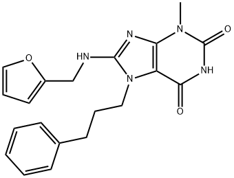 8-(furan-2-ylmethylamino)-3-methyl-7-(3-phenylpropyl)purine-2,6-dione Struktur