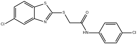 2-[(5-chloro-1,3-benzothiazol-2-yl)sulfanyl]-N-(4-chlorophenyl)acetamide Struktur