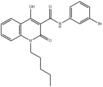 N-(3-bromophenyl)-4-hydroxy-2-oxo-1-pentylquinoline-3-carboxamide Struktur